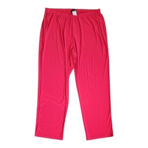 Slinky Brand Pants Womens Plus Size 1X Solid Red Pull On Stretch Comfort